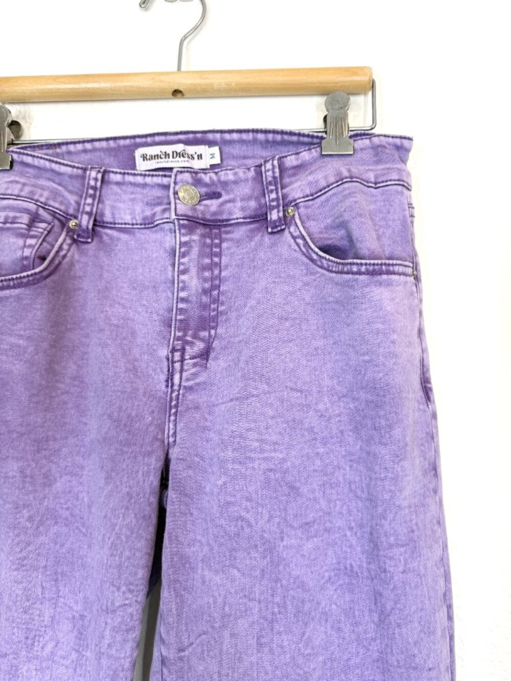 Ranch Dress n Purple Jeans Medium Western Wide Leg Stretch Tall Long inseam - Picture 4 of 9